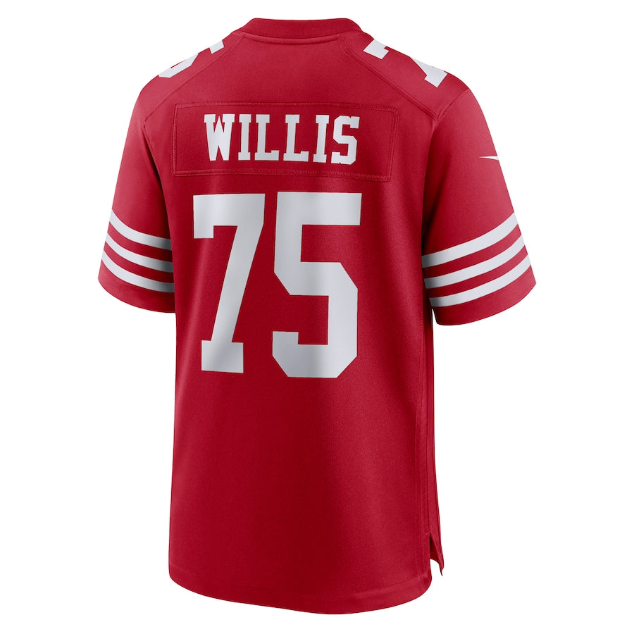 SF.49ers #75 Jordan Willis Scarlet Team Game Player Jersey Stitched American Football Jerseys - Main View
