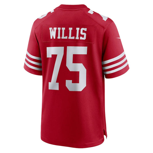 SF.49ers #75 Jordan Willis Scarlet Team Game Player Jersey Stitched American Football Jerseys - Main View