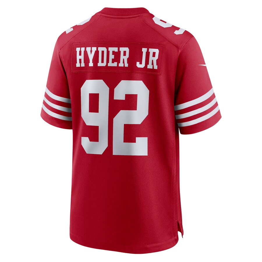 SF.49ers #92 Kerry Hyder Jr. Scarlet Game Player Jersey Stitched American Football Jerseys - Main View