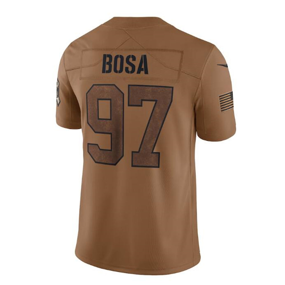 SF.49ers #97 Nick Bosa Brown 2023 Salute To Service Limited Jersey Stitched American Football Jerseys - Main View