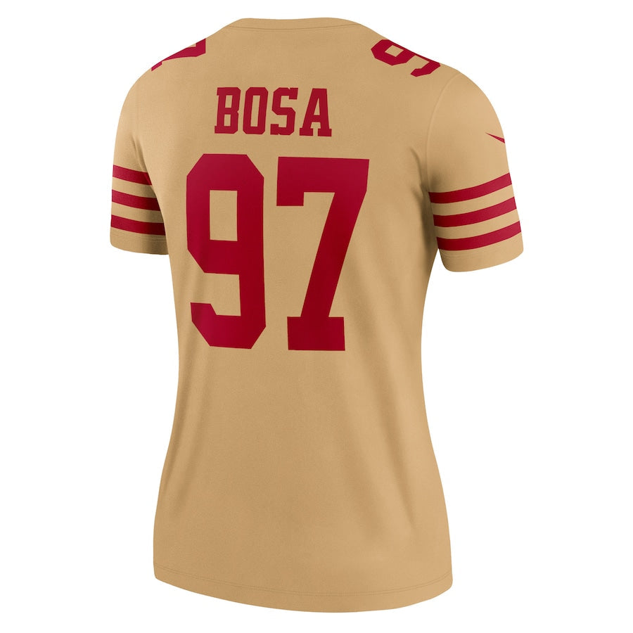 SF.49ers #97 Nick Bosa Gold Team Inverted Legend Jersey Stitched American Football Jerseys - Main View