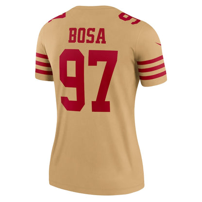 SF.49ers #97 Nick Bosa Gold Team Inverted Legend Jersey Stitched American Football Jerseys - Main View