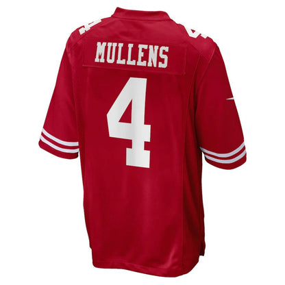 SF.49ers #4 Nick Mullens Scarlet Game Player Jersey Stitched American Football Jerseys - Main View