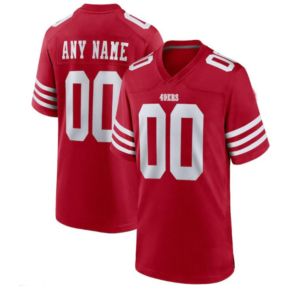 Custom SF.49ers Scarlet Jersey Stitched American Football Jerseys - Main View
