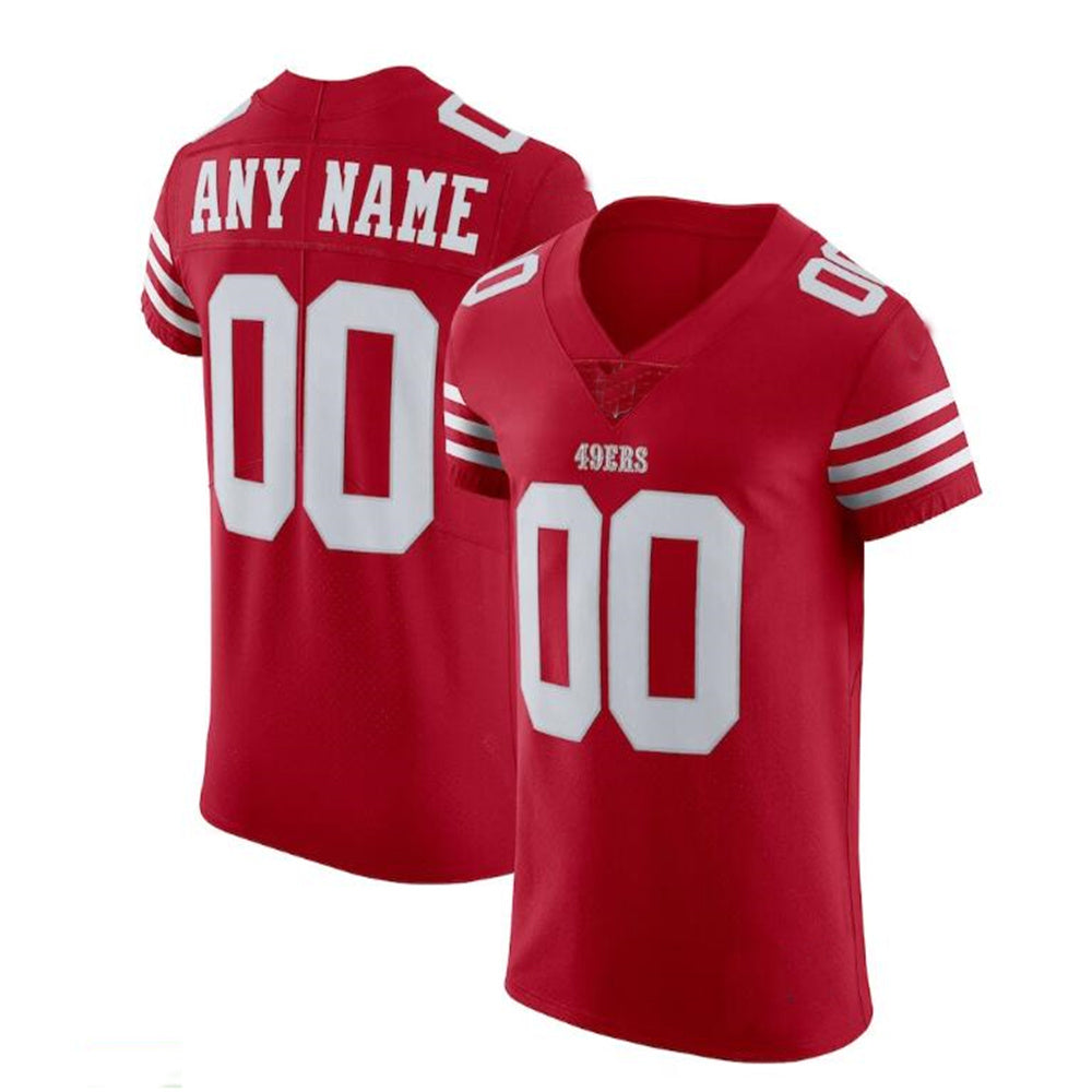 Custom SF.49ers Scarlet Vapor Elite Jersey Stitched American Football Jerseys - Main View