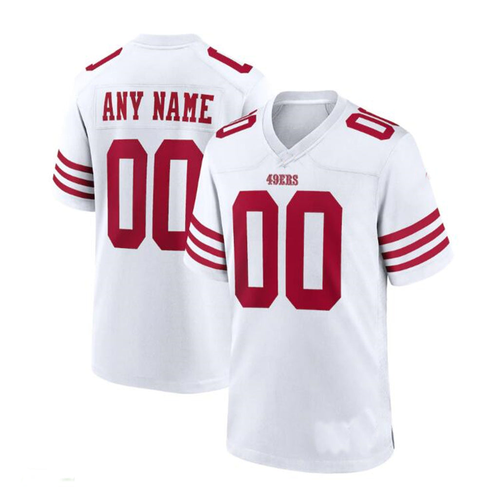 Custom SF.49ers White Game Player Jersey Stitched American Football Jerseys - Main View