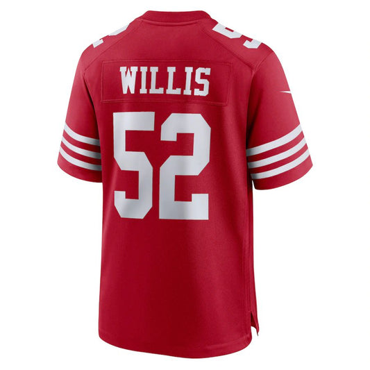 SF.49ers #52 Patrick Willis Scarlet Retired Player Game Jersey Stitched American Football Jerseys - Main View