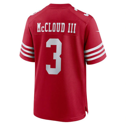 SF.49ers #3 Ray Ray McCloud Scarlet Game Jersey Stitched American Football Jerseys - Main View