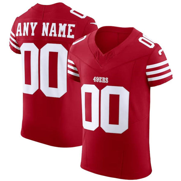 Custom SF.49ers Red Scarlet Vapor F.U.S.E. Elite  Jersey Stitched American Football Jerseys - Main View