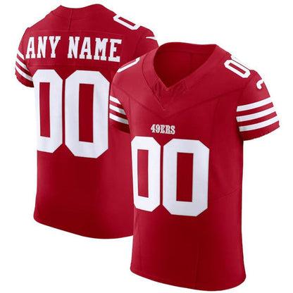 Custom SF.49ers Red Scarlet Vapor F.U.S.E. Elite  Jersey Stitched American Football Jerseys - Main View