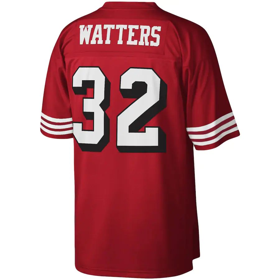 SF.49ers #32 Ricky Watters Mitchell & Ness Scarlet Legacy Replica Jersey Stitched American Football Jerseys - Main View