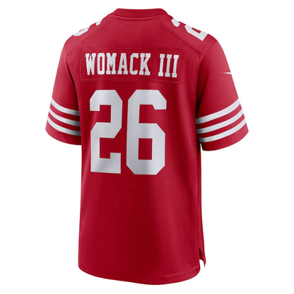 SF.49ers #26 Samuel Womack III Scarlet Game Player Jersey Stitched American Football Jerseys - Main View