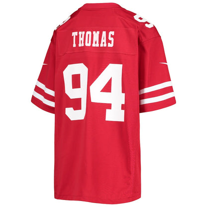 SF.49ers #94 Solomon Thomas Scarlet Game Player Jersey Stitched American Football Jerseys - Main View