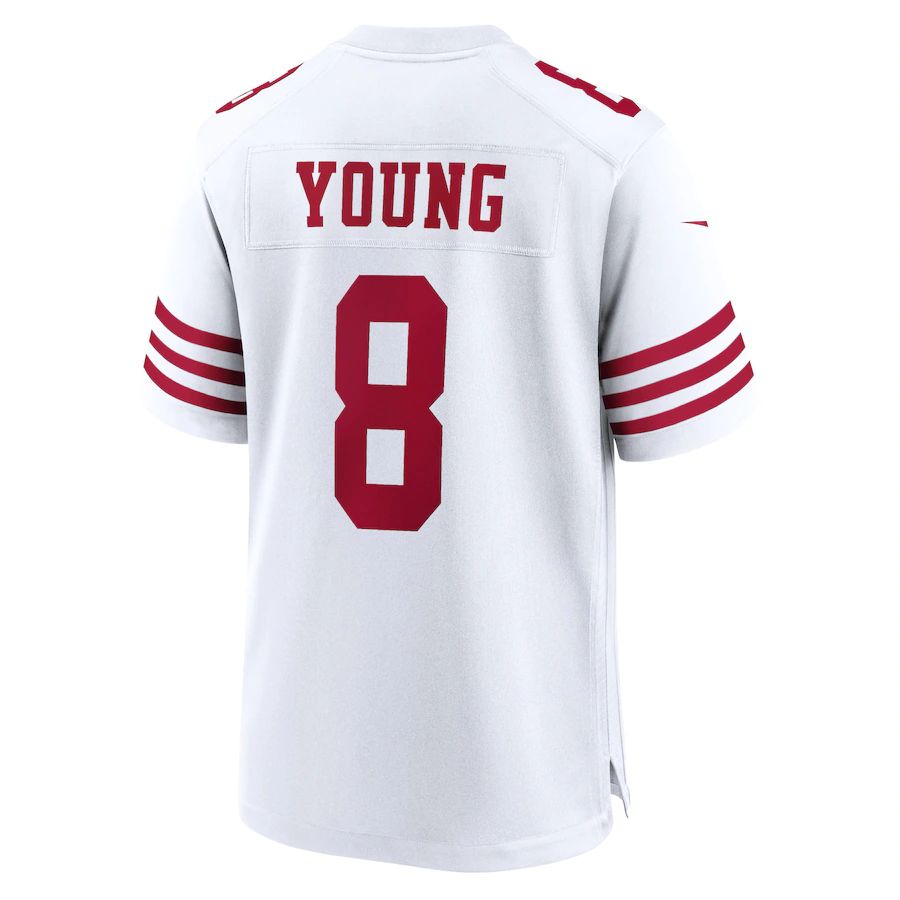 SF.49ers #8 Steve Young White Retired Player Game Jersey Stitched American Football Jerseys - Main View