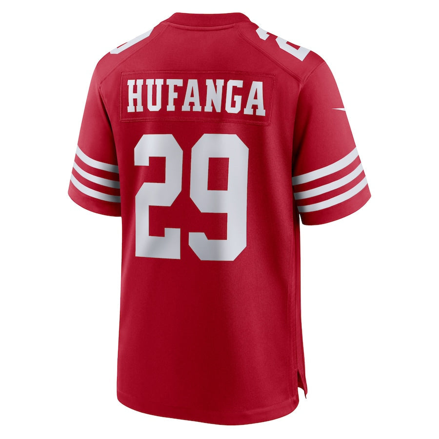 Sf.49ers #29 Talanoa Hufanga Scarlet Game Player Jersey Stitched American Football Jerseys - Main View