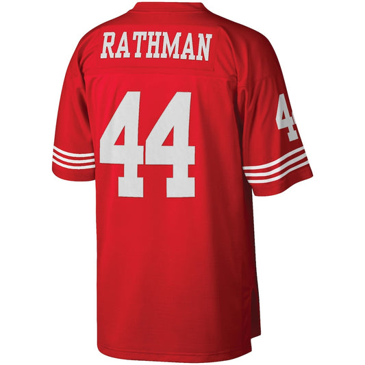 SF.49ers #44 Tom Rathman Mitchell & Ness Scarlet Retired Player Legacy Replica Jersey Stitched American Football Jerseys - Main View
