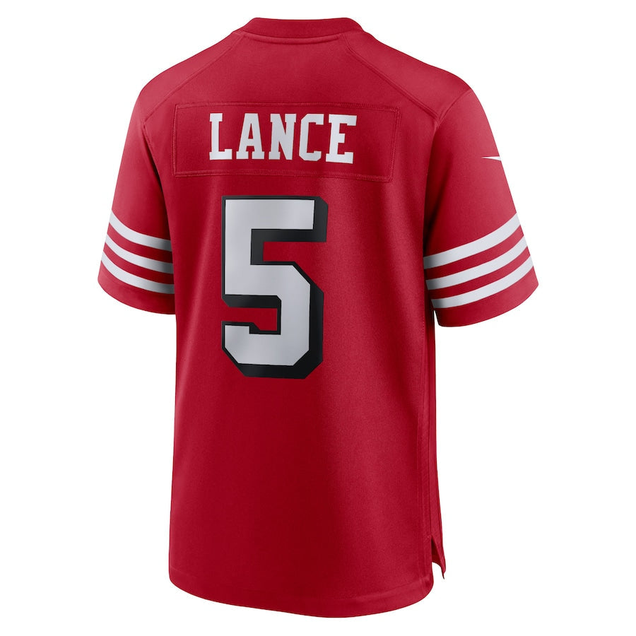 SF.49ers #5 Trey Lance Scarlet Alternate Game Jersey Stitched American Football Jerseys - Main View
