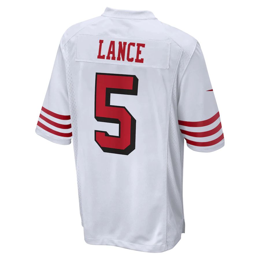 SF.49ers #5 Trey Lance White Alternate Game Jersey Stitched American Football Jerseys - Main View