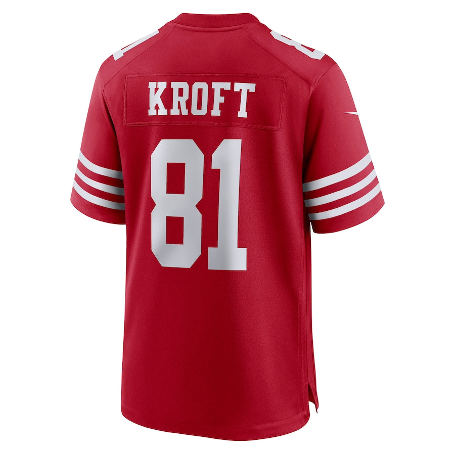 SF.49ers #81 Tyler Kroft Scarlet Game Player Jersey Stitched American Football Jerseys - Main View