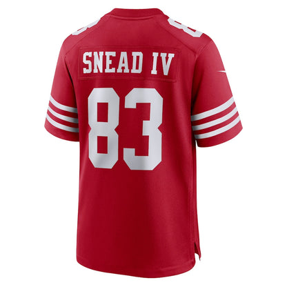 SF.49ers #83 Willie Snead IV Scarlet Game Player Jersey Stitched American Football Jerseys - Main View