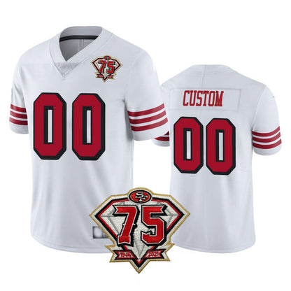 Custom SF.49ers Football White Stitched American Football Jerseys - Main View