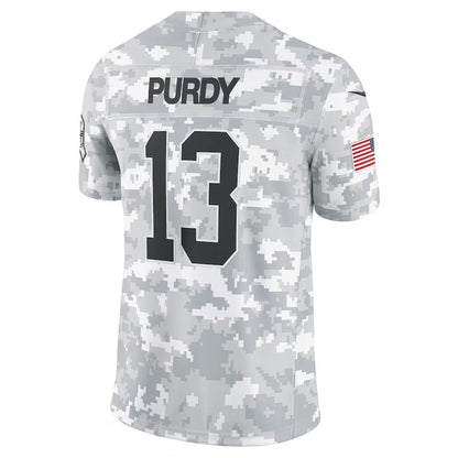 SF.49ers #13 Brock Purdy Arctic Camo 2024 Salute to Service Limited Stitched American Football Jerseys - Main View