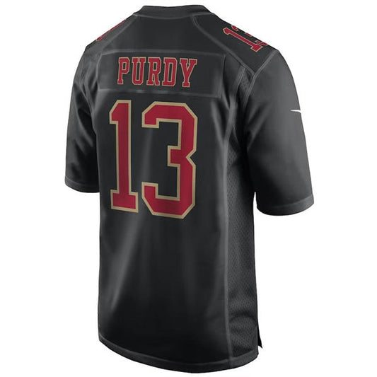 SF.49ers #13 Brock Purdy Black carlet Player Game Jersey Stitched American Football Jerseys - Main View