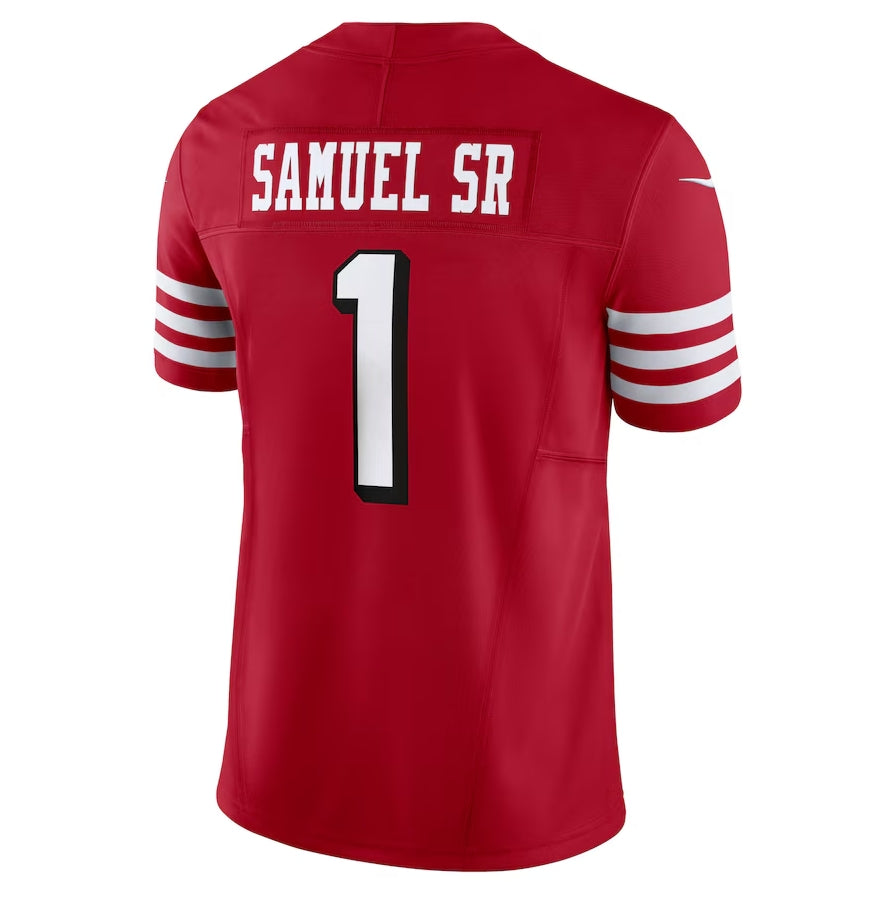 SF. 49ers #1 Deebo Samuel Sr Alternate Vapor F.U.S.E. Limited Jersey - Scarlet American Football Jersey - Main View
