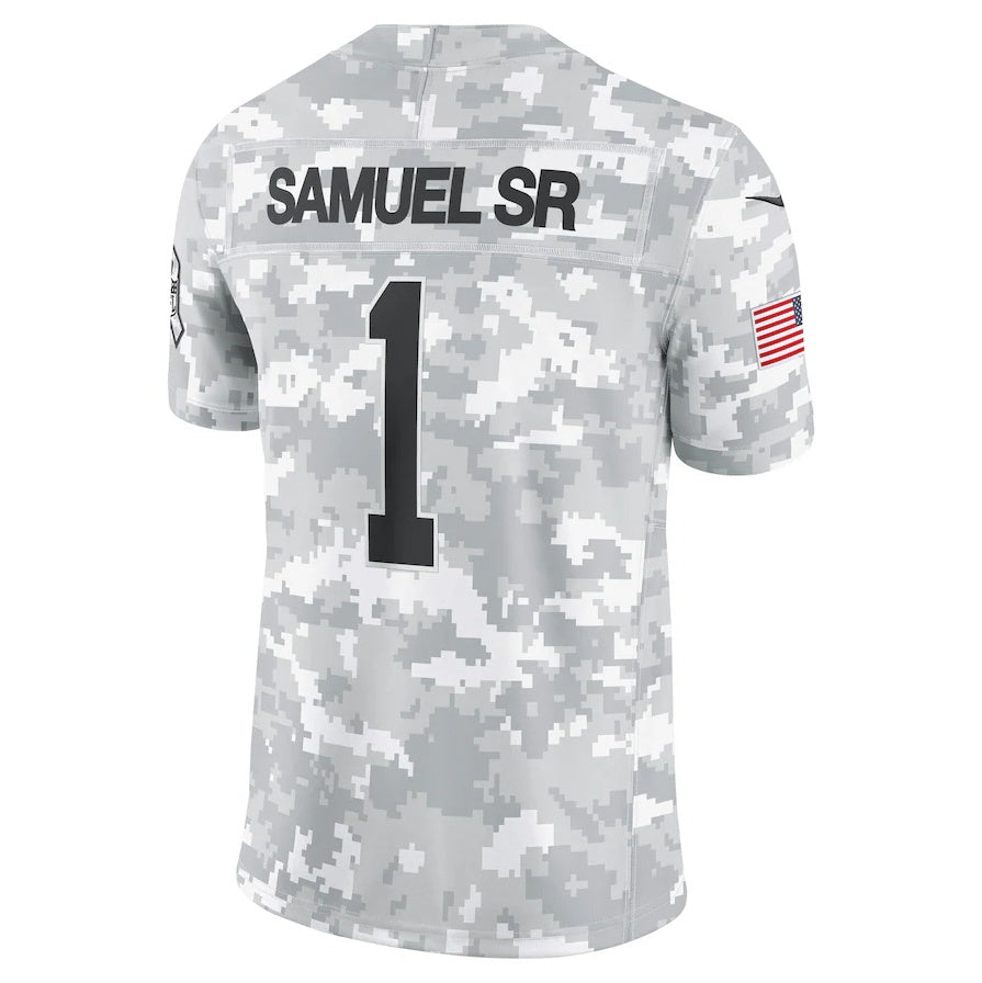 SF.49ers #1 Deebo Samuel Sr Arctic Camo 2024 Salute to Service Limited Stitched American Football Jerseys - Main View