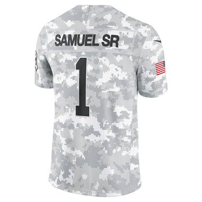 SF.49ers #1 Deebo Samuel Sr Arctic Camo 2024 Salute to Service Limited Stitched American Football Jerseys - Main View