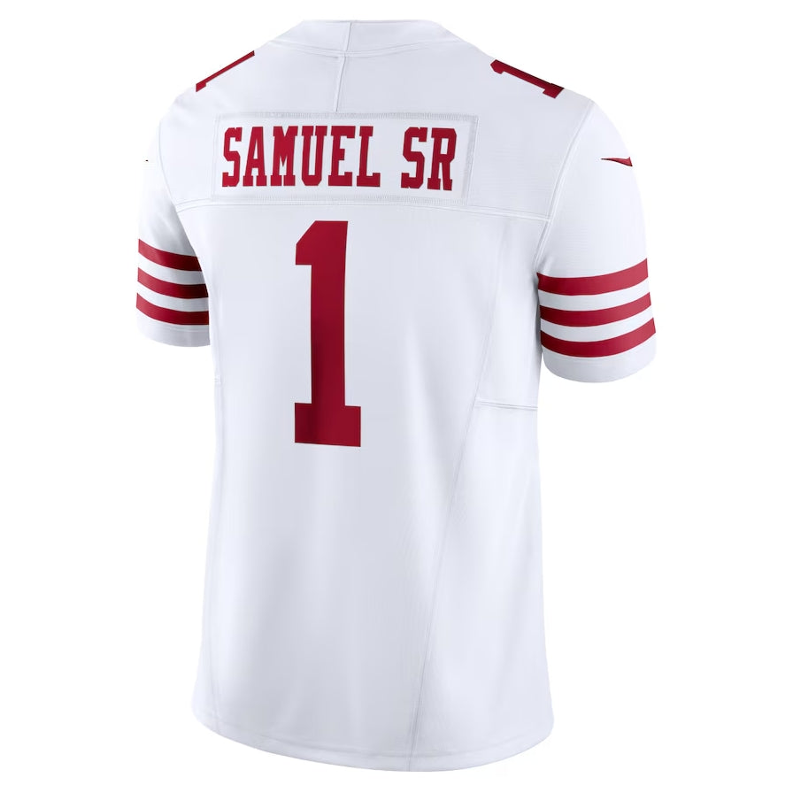 SF. 49ers #1 Deebo Samuel Sr Vapor F.U.S.E. Limited Jersey - White American Football Jersey - Main View