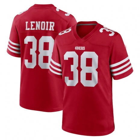 SF.49ers #38 Deommodore Lenoir Scarlet Game Player Jersey Stitched American Football Jerseys view 2