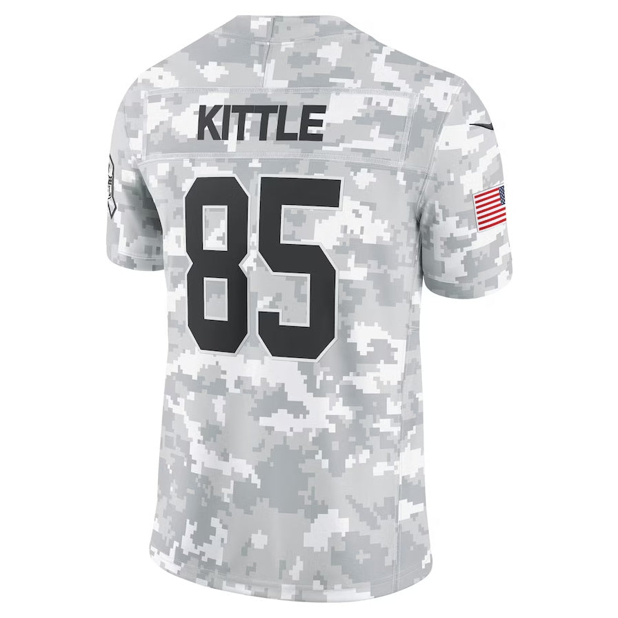 SF.49ers #85 George Kittle Arctic Camo 2024 Salute to Service Limited Stitched American Football Jerseys - Main View