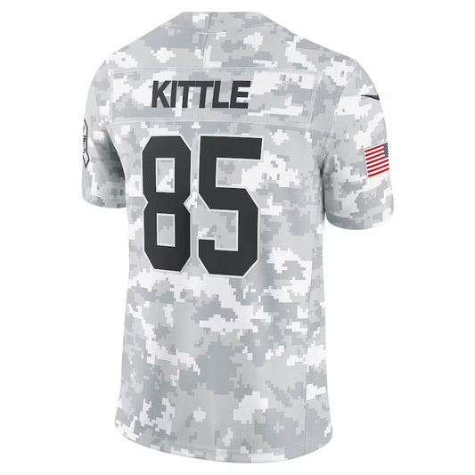 SF.49ers #85 George Kittle Arctic Camo 2024 Salute to Service Limited Stitched American Football Jerseys - Main View