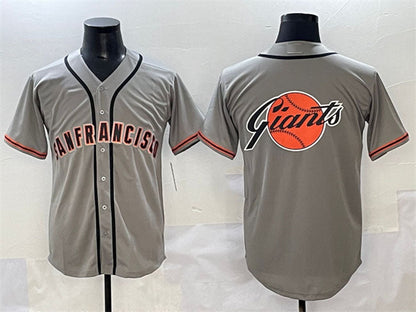 San Francisco Giants Gray Team Big Logo Cool Base Stitched Baseball Jersey - Main View
