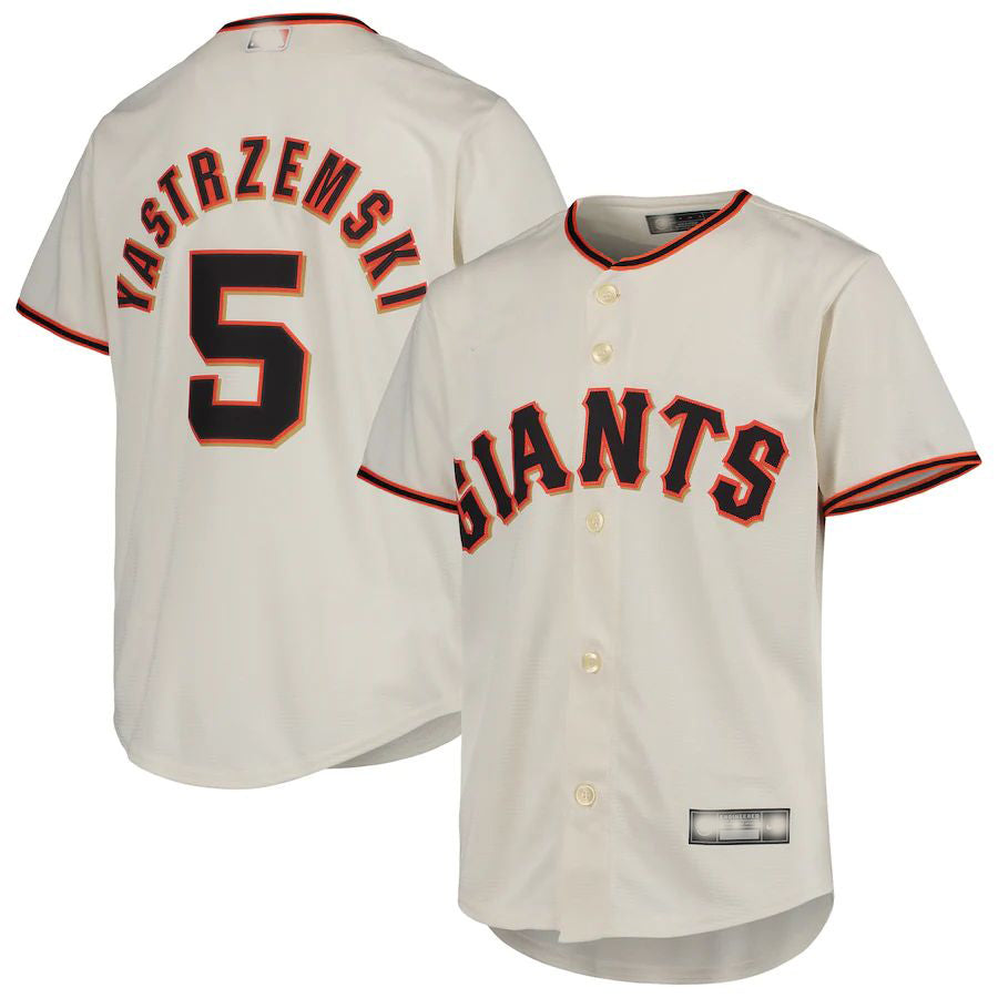 San Francisco Giants #5 Mike Yastrzemski Cream Home Replica Player Jersey Baseball Jerseys - Main View