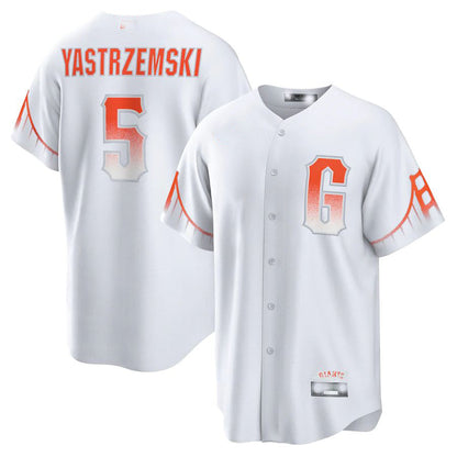 San Francisco Giants #5 Mike Yastrzemski White City Connect Replica Player Jersey Baseball Jerseys - Main View