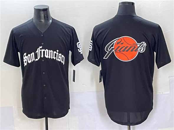San Francisco Giants Team Big Logo Black 'Gothic Fog Edition' Vapor Premier Limited Stitched Baseball Jersey - Main View
