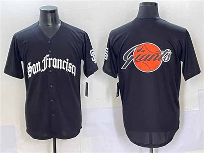 San Francisco Giants Team Big Logo Black 'Gothic Fog Edition' Vapor Premier Limited Stitched Baseball Jersey - Main View