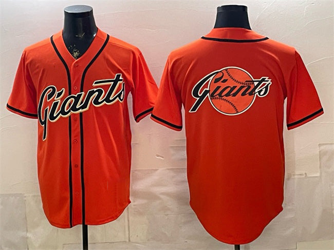 San Francisco Giants Team Big Logo Orange Cool Base Stitched Baseball Jersey - Main View