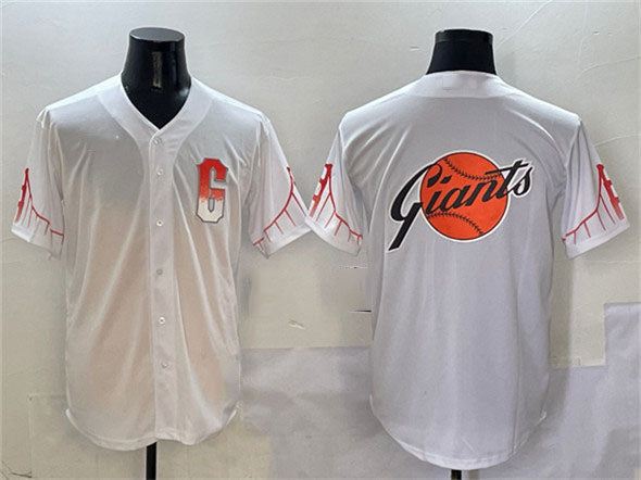 San Francisco Giants Team Big Logo White City Connect Cool Base Stitched Baseball Jersey - Main View