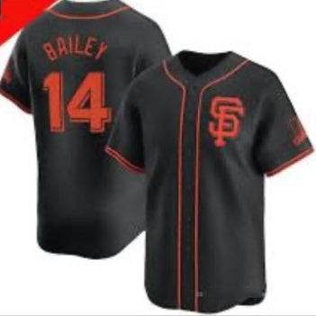San Francisco Giants #14 Patrick Bailey Black 2024 Black AlternateLimited Stitched Baseball Jersey - Main View