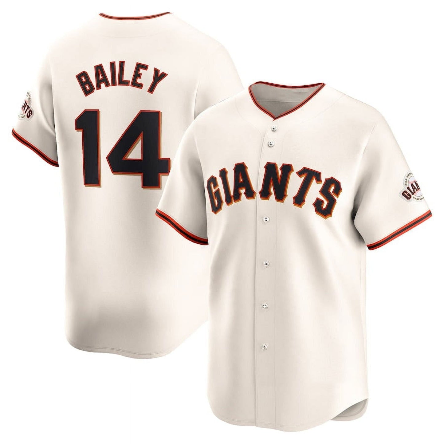 San Francisco Giants #14 Patrick Bailey Cream 2024 Home Limited Stitched Baseball Jersey - Main View