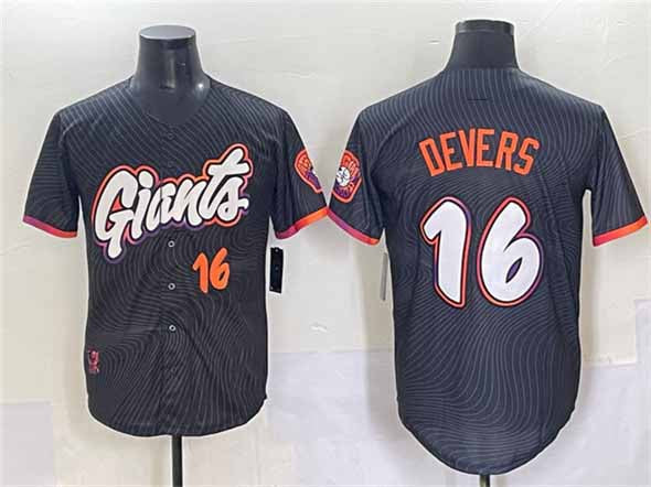 San Francisco Giants #16 Rafael Devers Anthracite 2025 City Connect Limited Stitched Baseball Jersey - Main View
