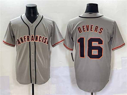 San Francisco Giants #16 Rafael Devers Gray Cool Base Stitched Baseball Jersey - Main View