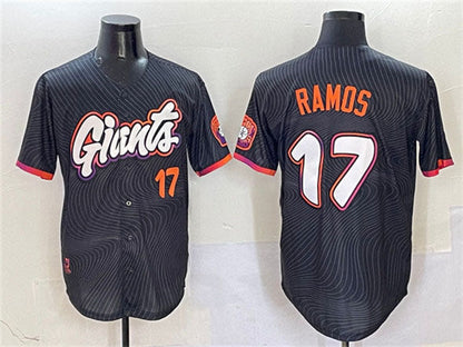San Francisco Giants #17 Heliot Ramos Anthracite 2025 City Connect Limited Stitched Baseball Jersey - Main View