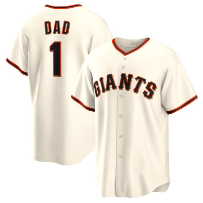 San Francisco Giants #1 Dad Home Replica Jersey - White Stitched Baseball Jersey - Main View