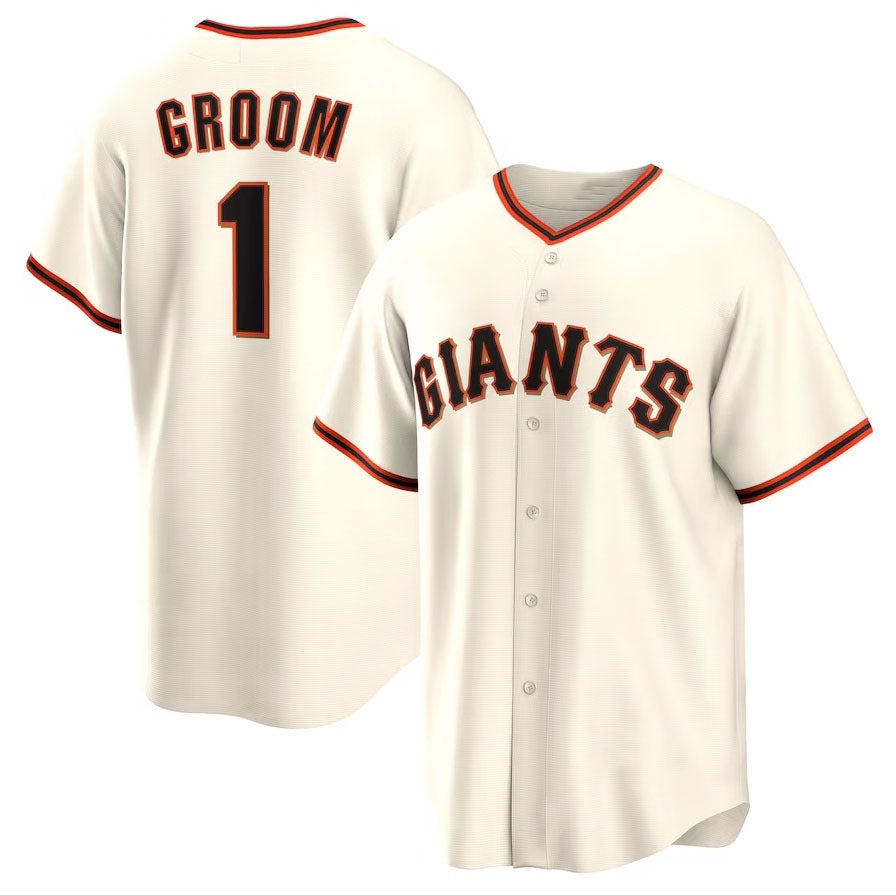 San Francisco Giants #1 Groom Home Replica Jersey - White Stitched Baseball Jersey - Main View
