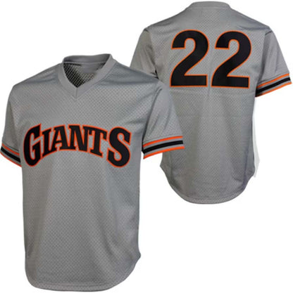 San Francisco Giants #22 Will Clark Mitchell & Ness  1989 Authentic Cooperstown Collection Batting Practice Jersey - Gray Baseball Jerseys - Main View