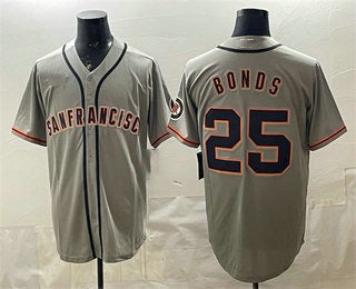 San Francisco Giants #25 Barry Bonds Gray Cool Base Stitched Baseball Jersey - Main View
